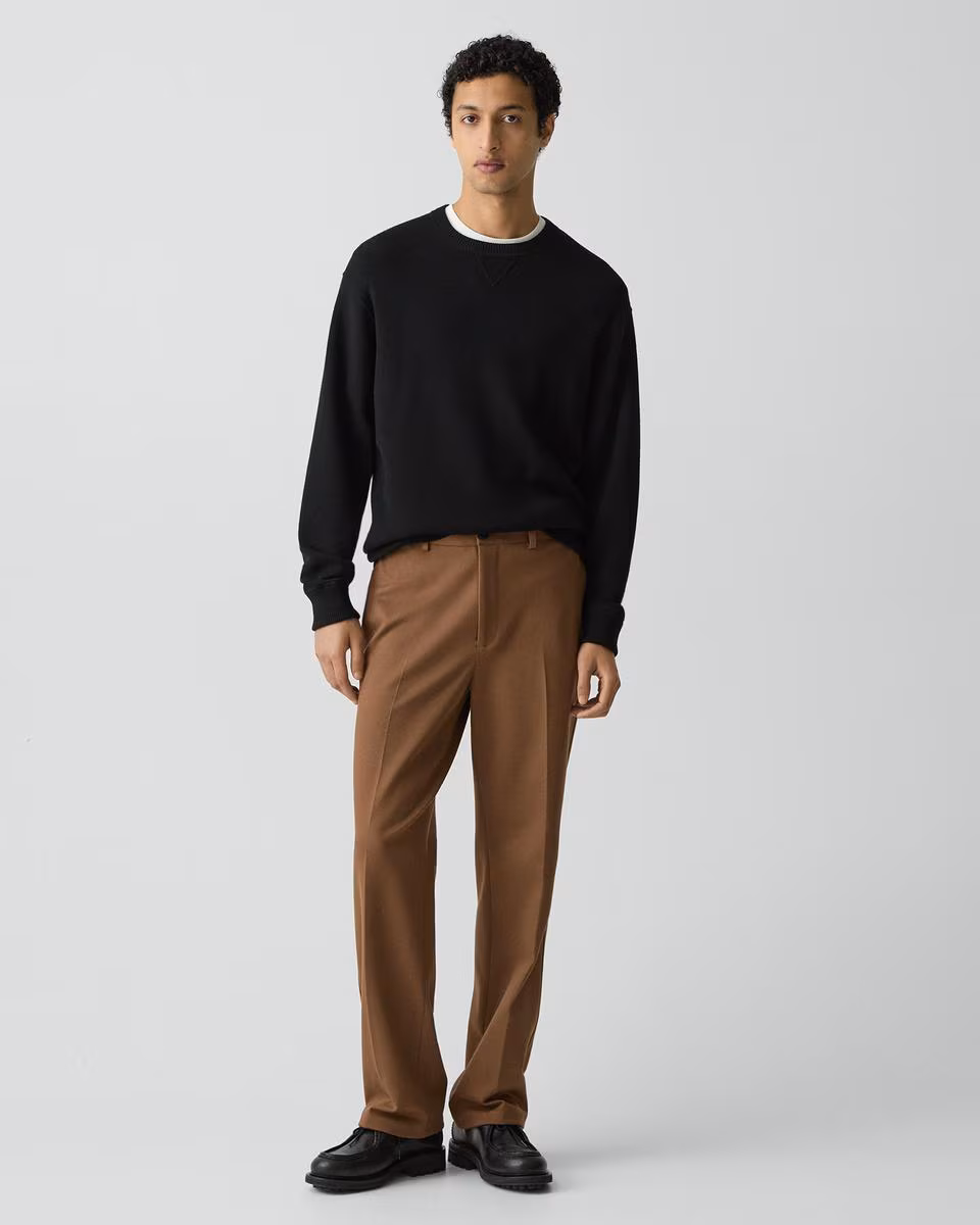 Straight Trouser in Knit Twill