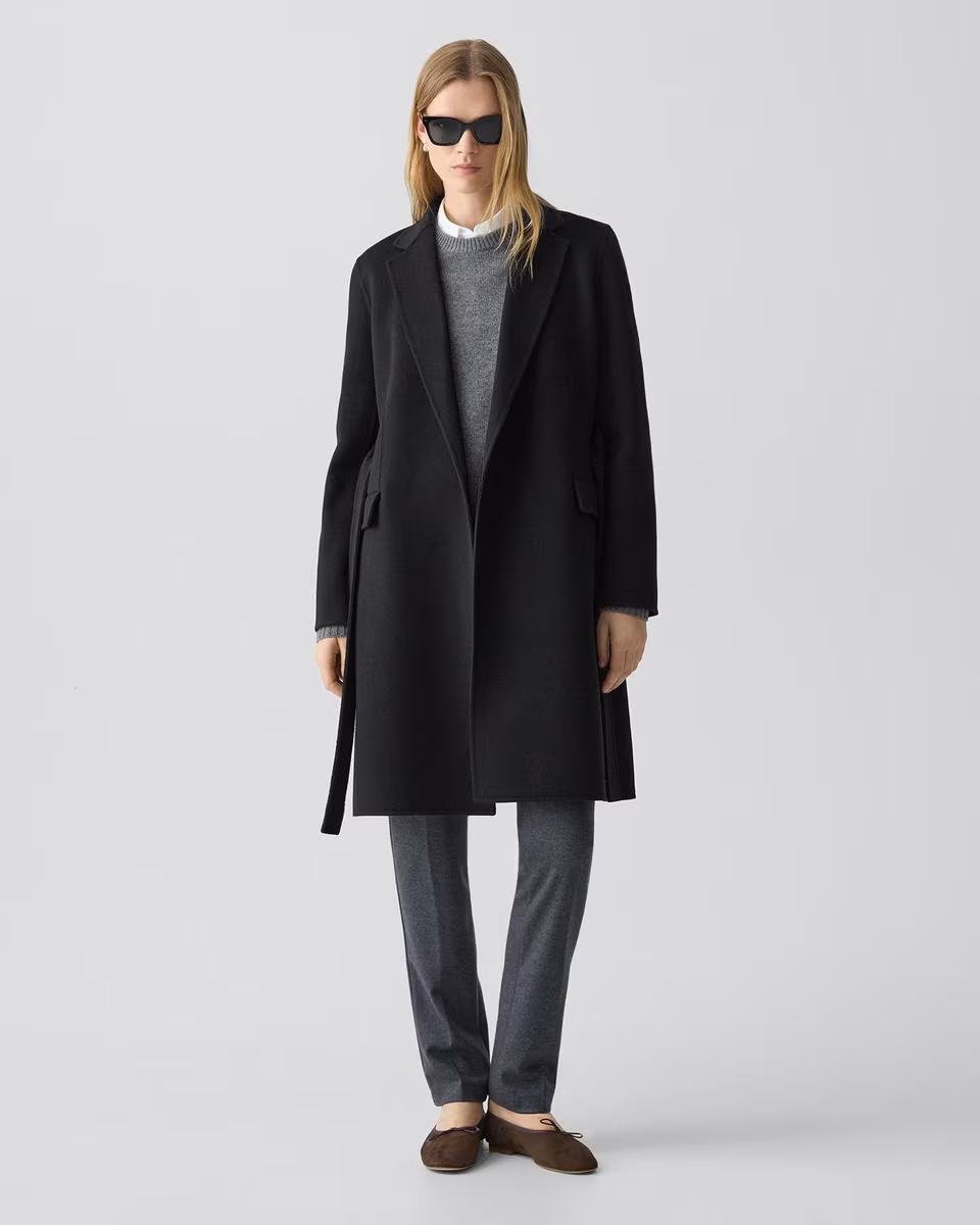 Belted Coat in Double-Face Wool-Cashmere