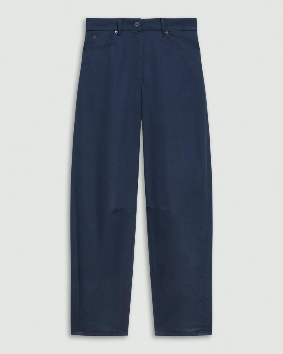 Cropped Barrel Pant in Cotton Twill