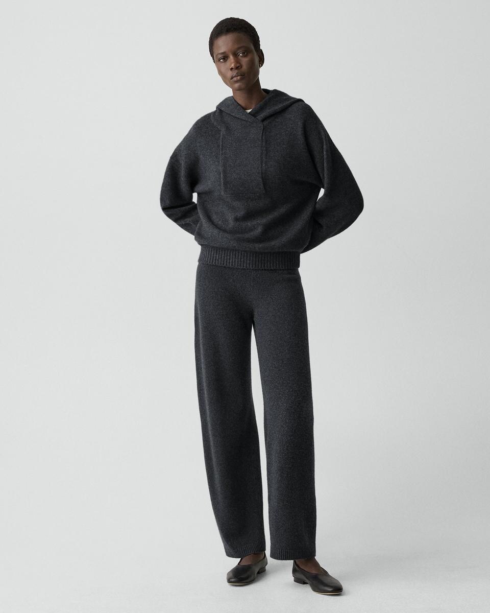 Oversized Hoodie in Felted Wool-Cashmere