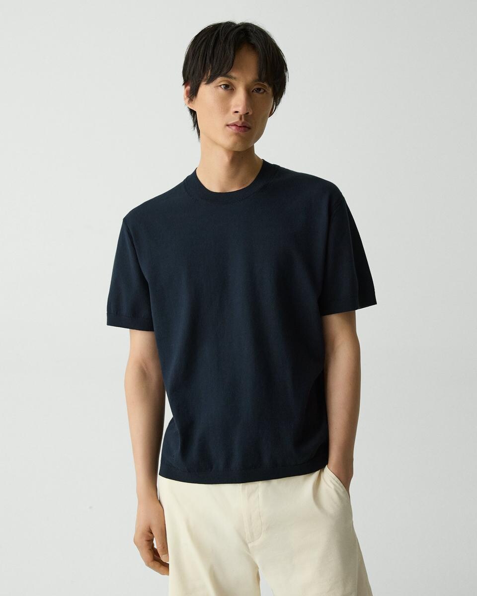 Relaxed Crewneck Tee in Cotton Light Twist