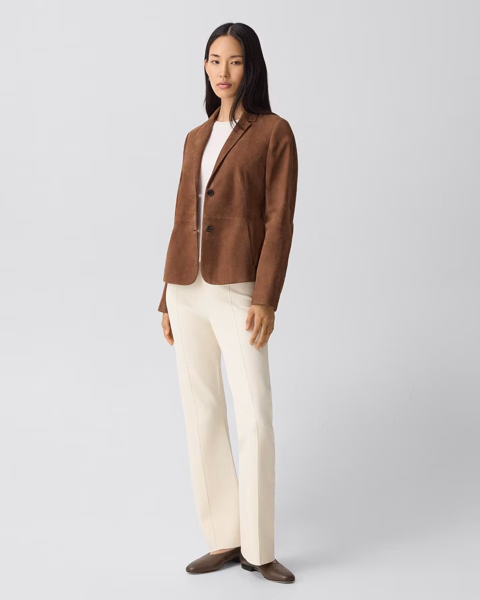 Fitted Blazer in Suede