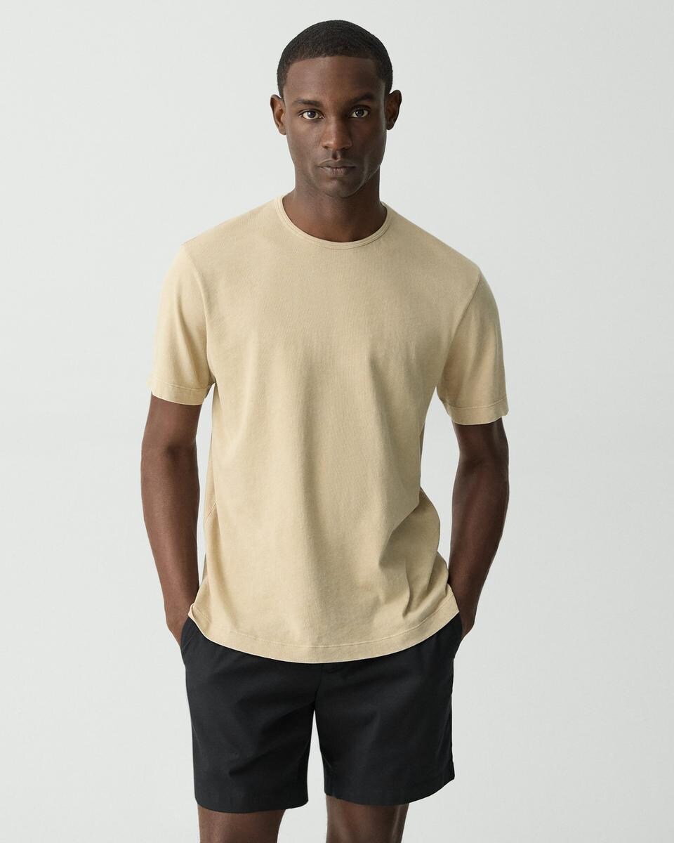 Ribbed Crewneck Tee in Fade Jersey