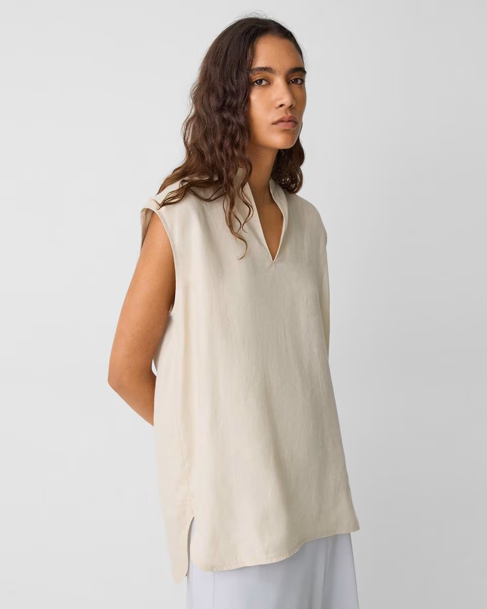 Boxy Tunic Top in Relaxed Linen