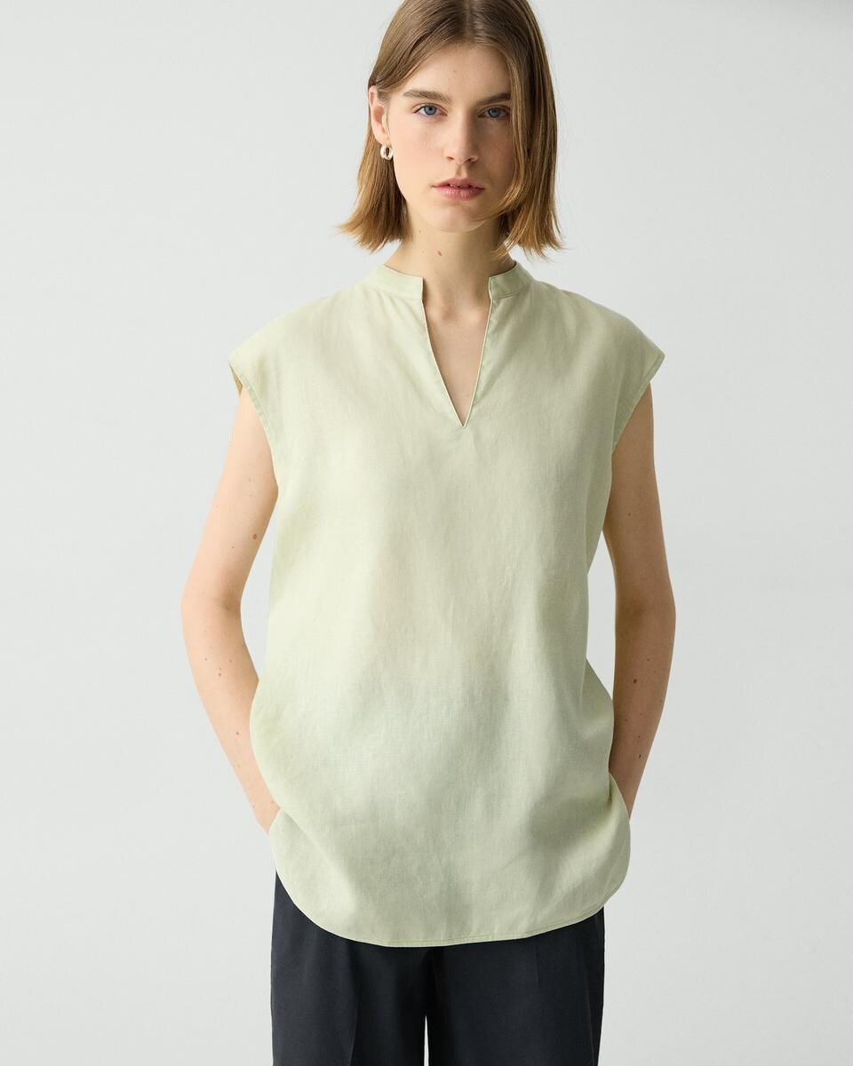 Boxy Tunic Top in Relaxed Linen