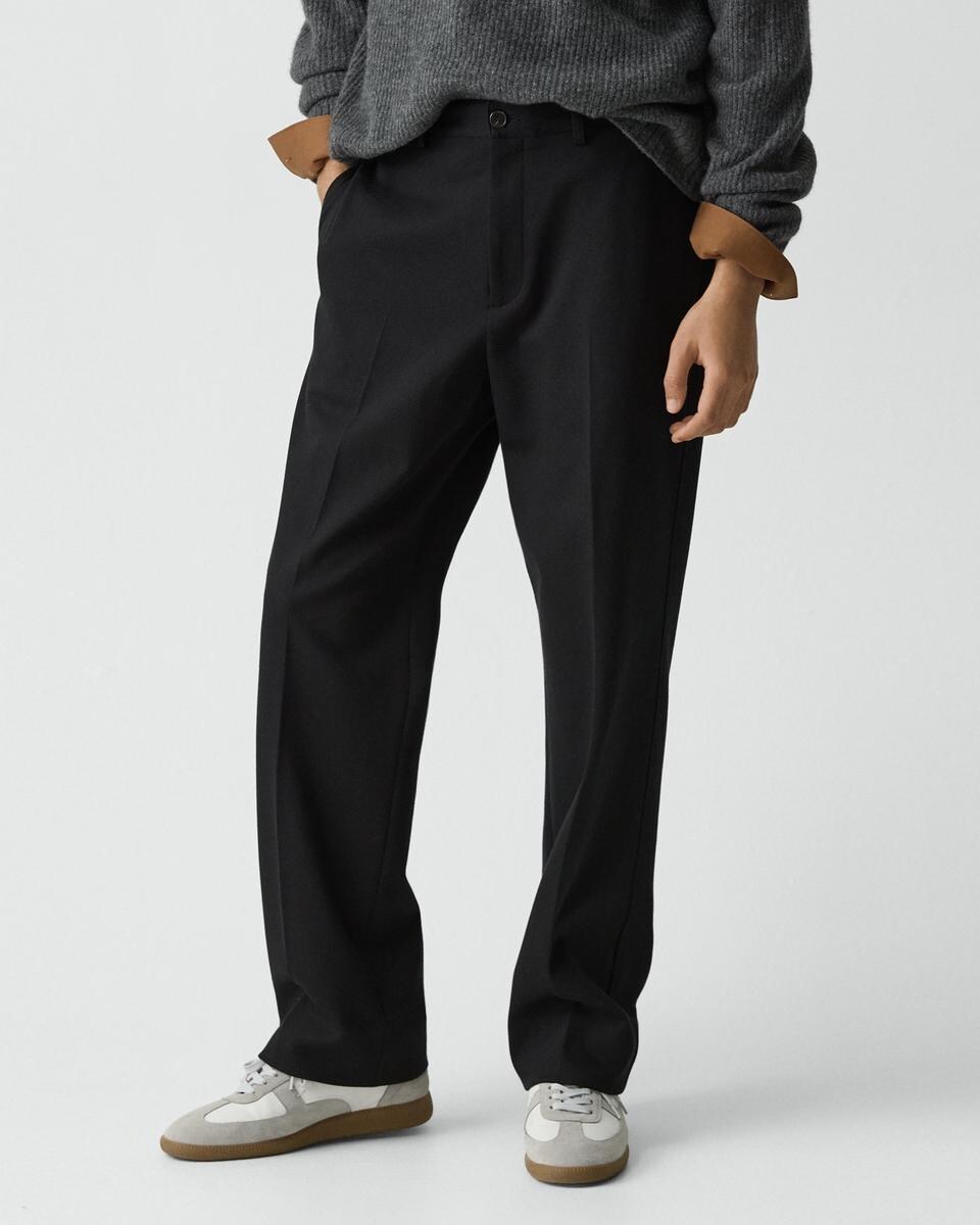 Straight Trouser in Knit Twill