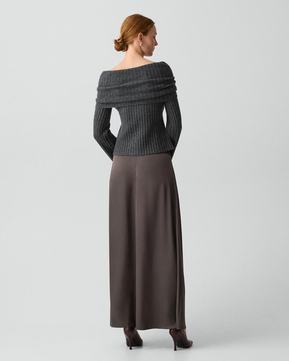 A-Line Maxi Skirt in Satin