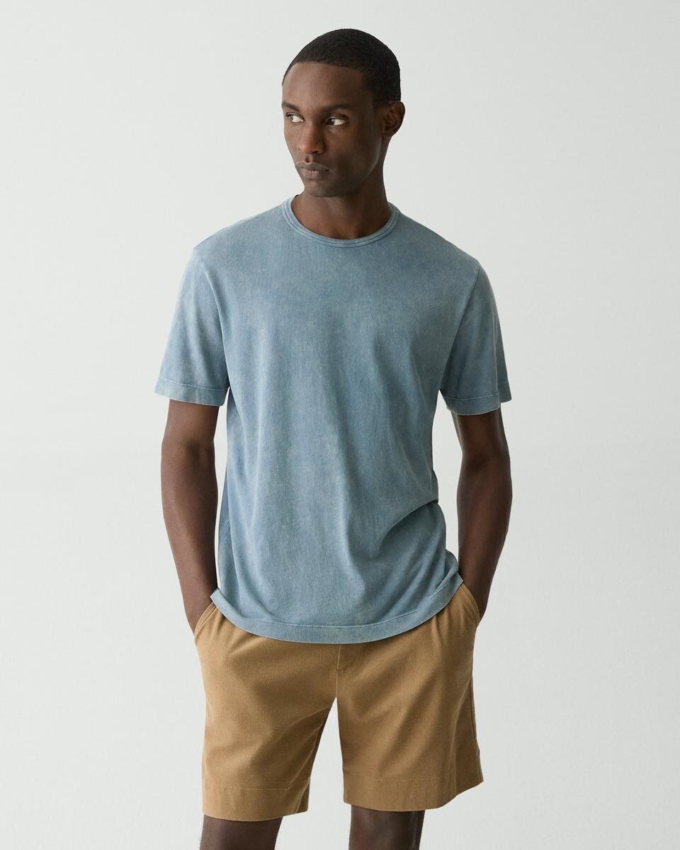 Ribbed Crewneck Tee in Fade Jersey
