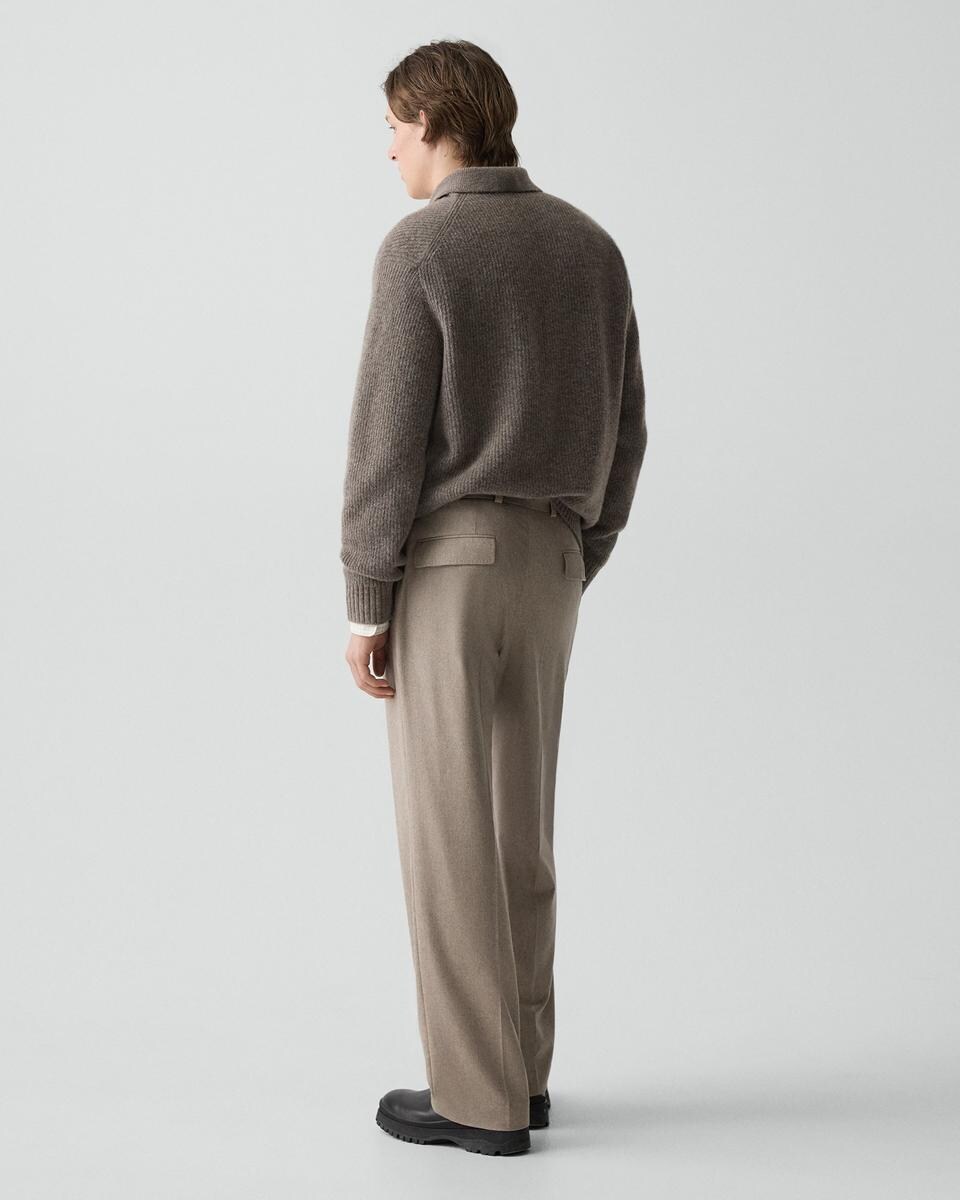 Relaxed Pleat Pant in Cashmere-Blend Flannel