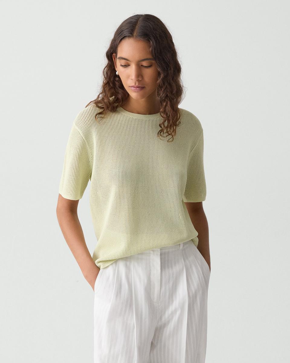 Pointelle Tee in Crepe Knit