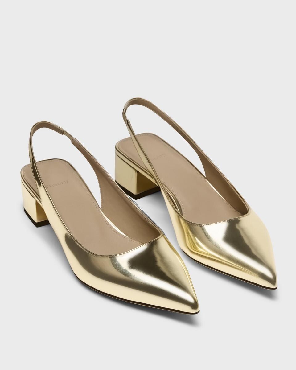 Slingback Pump in Metallic Leather
