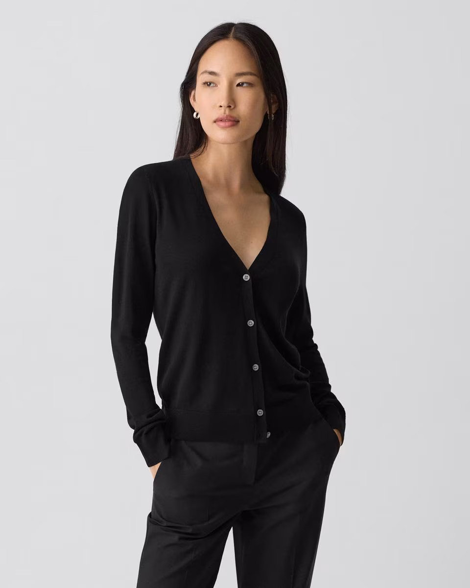 V-Neck Cardigan in Regal Wool