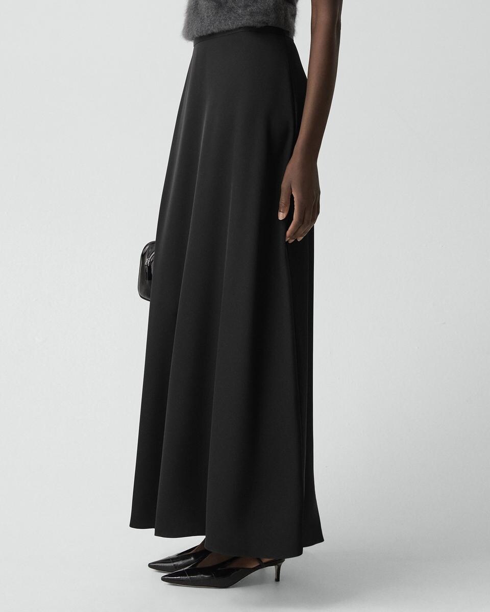 A-Line Maxi Skirt in Satin