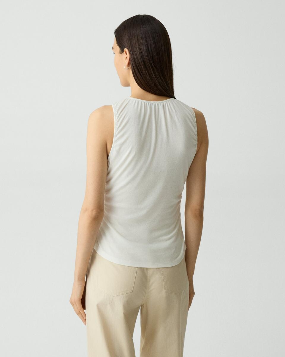 Shirred Top in Soft Rib
