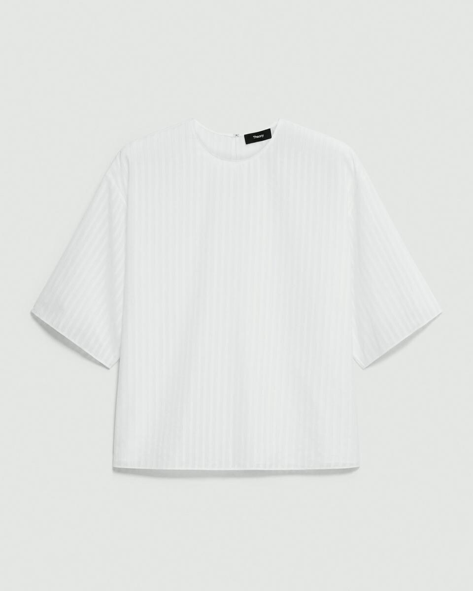 Boxy Tee in Linear Cotton