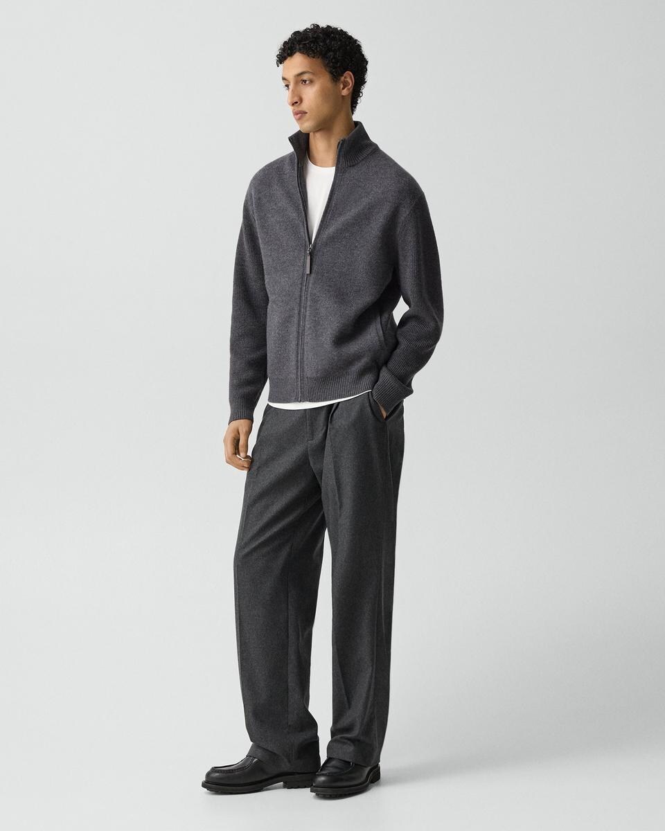 Turtleneck Cardigan in Boiled Wool