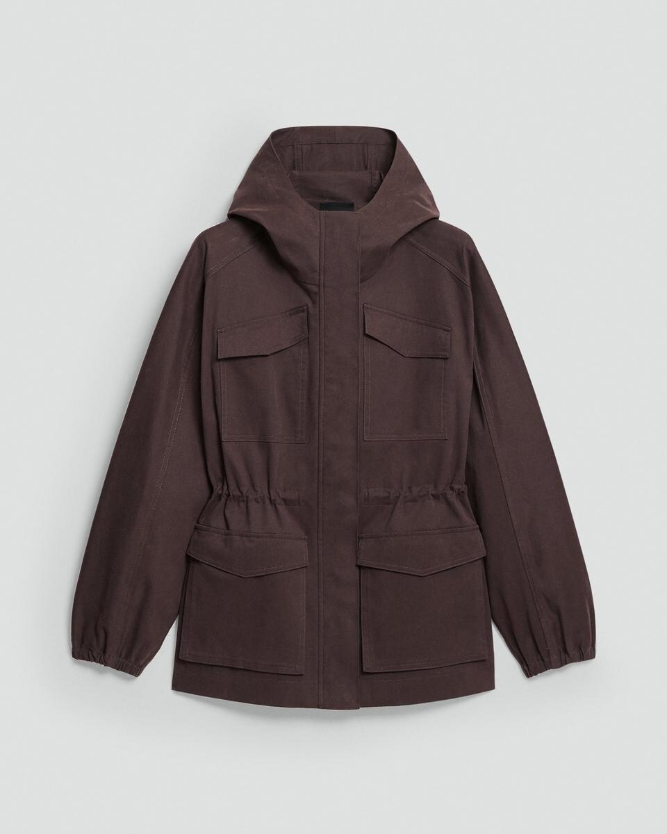 Cinched Windbreaker Jacket in Brushed Chino