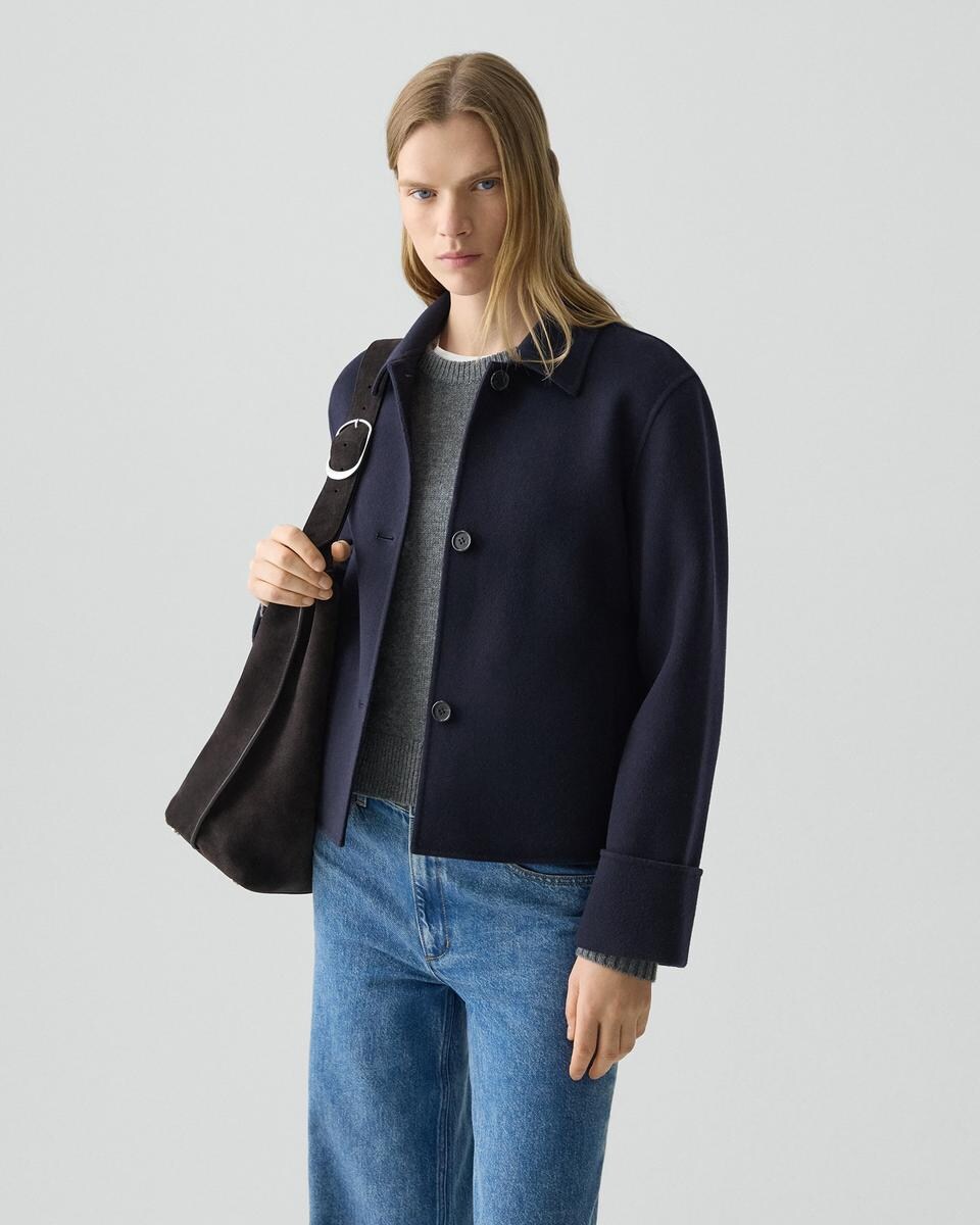 Boxy Cuff Jacket in Double-Face Wool-Cashmere