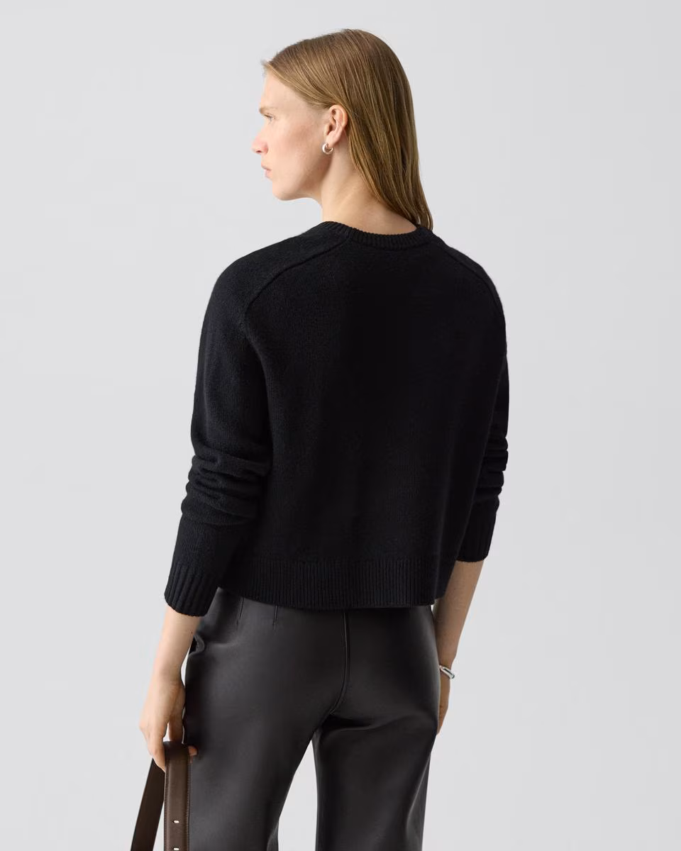 Cropped Crewneck Sweater in Cashmere