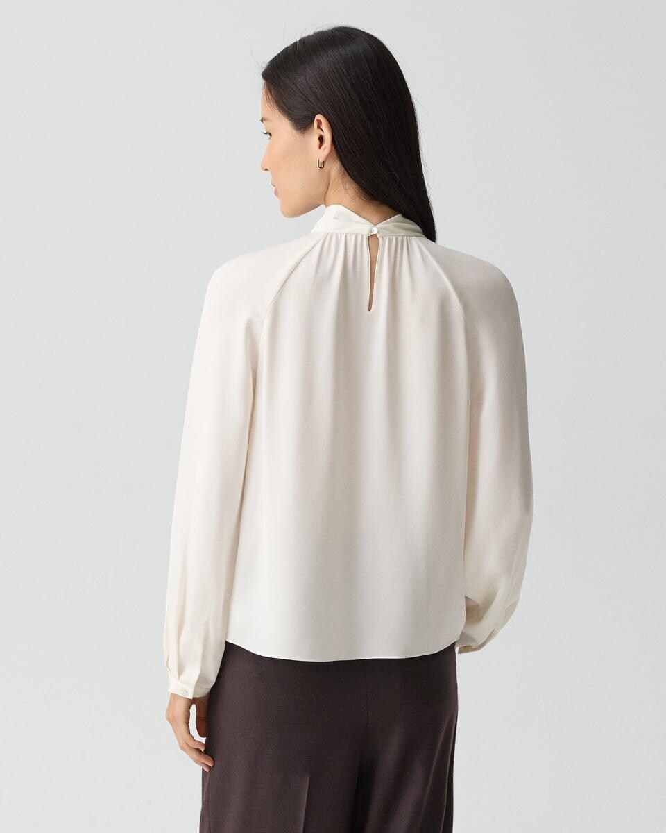 Twist Neck Top in Silk Georgette