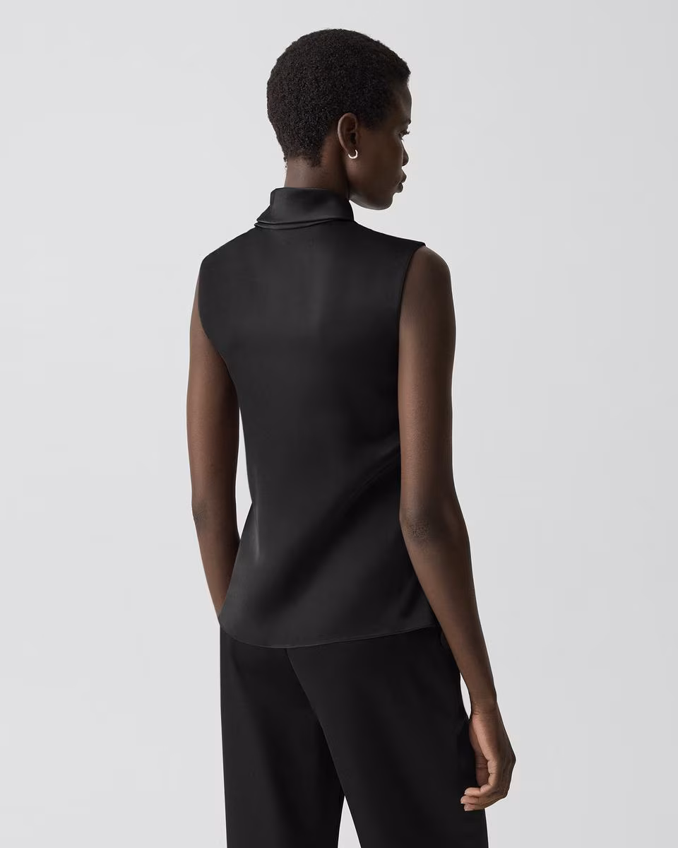 Twisted Split Blouse in Satin