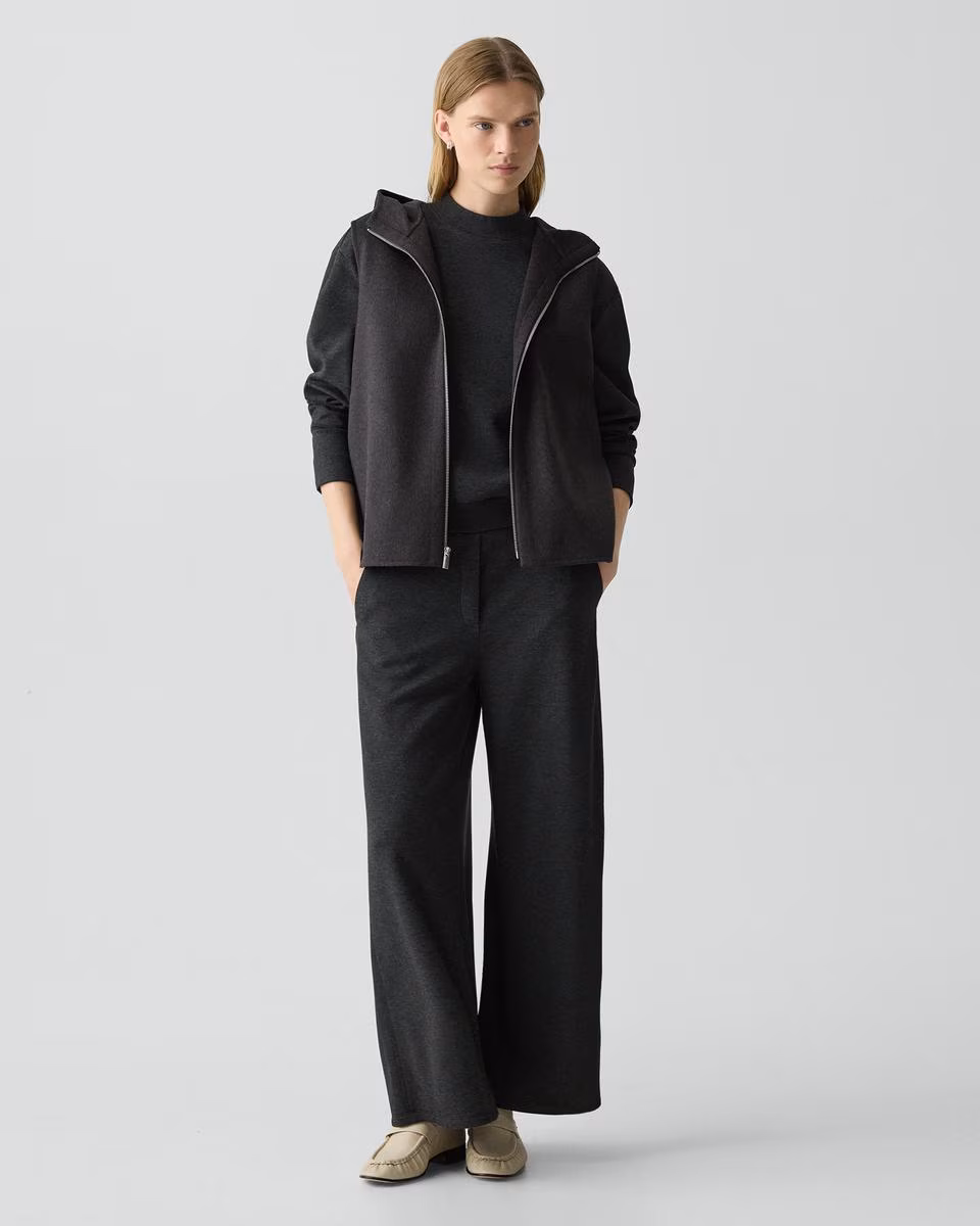 Hooded Vest in Double-Face Wool-Cashmere