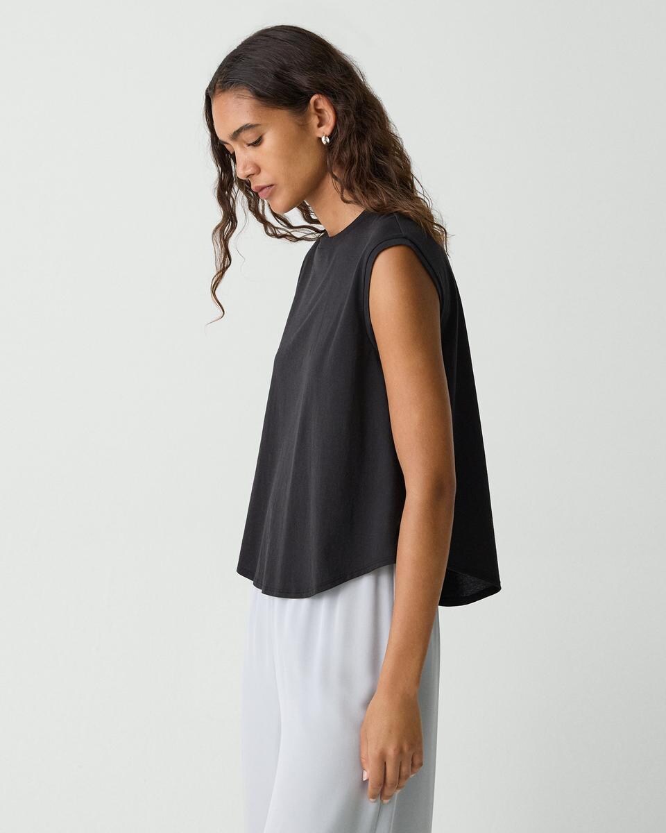 Shirttail Tank Top in Cotton