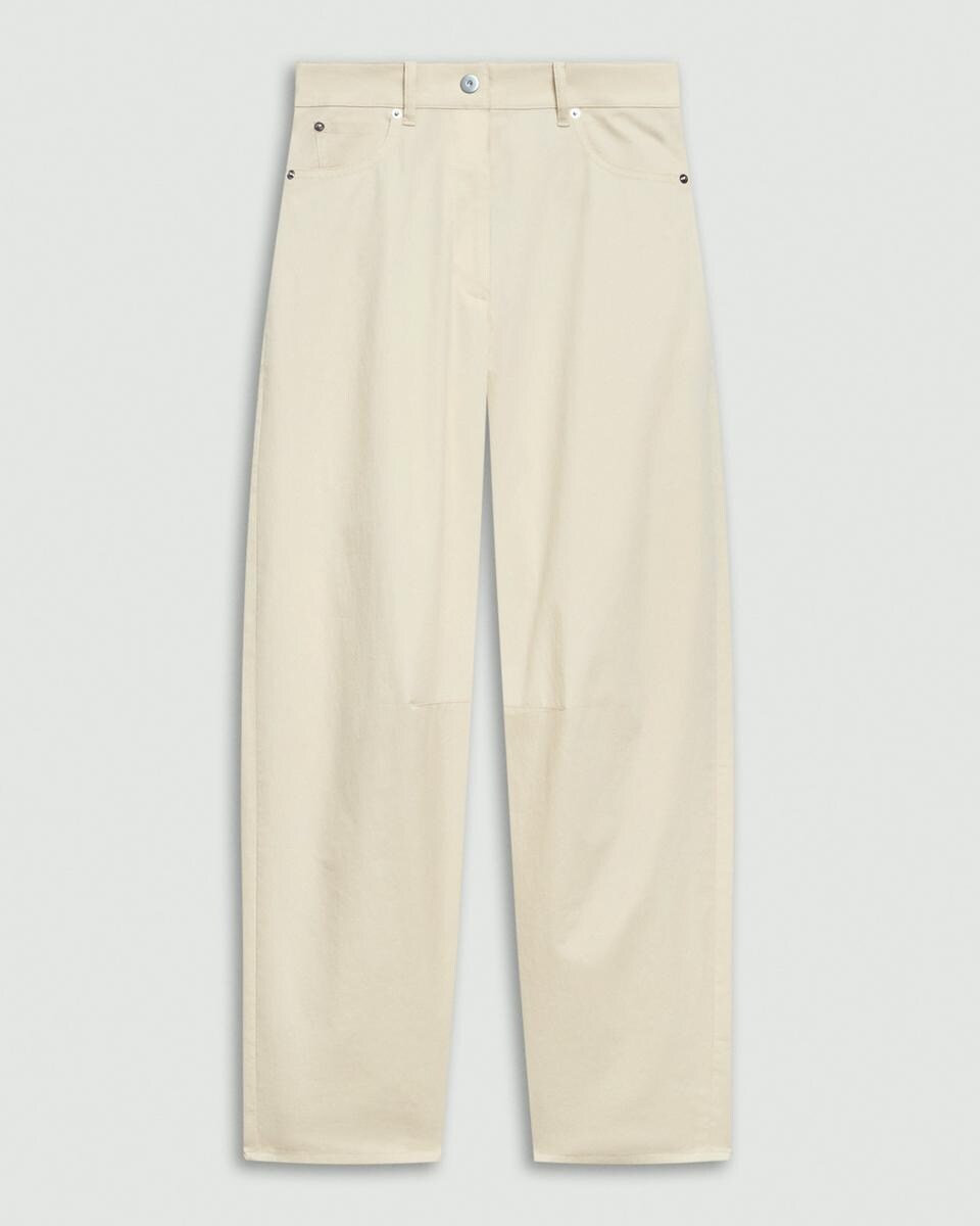 Cropped Barrel Pant in Cotton Twill