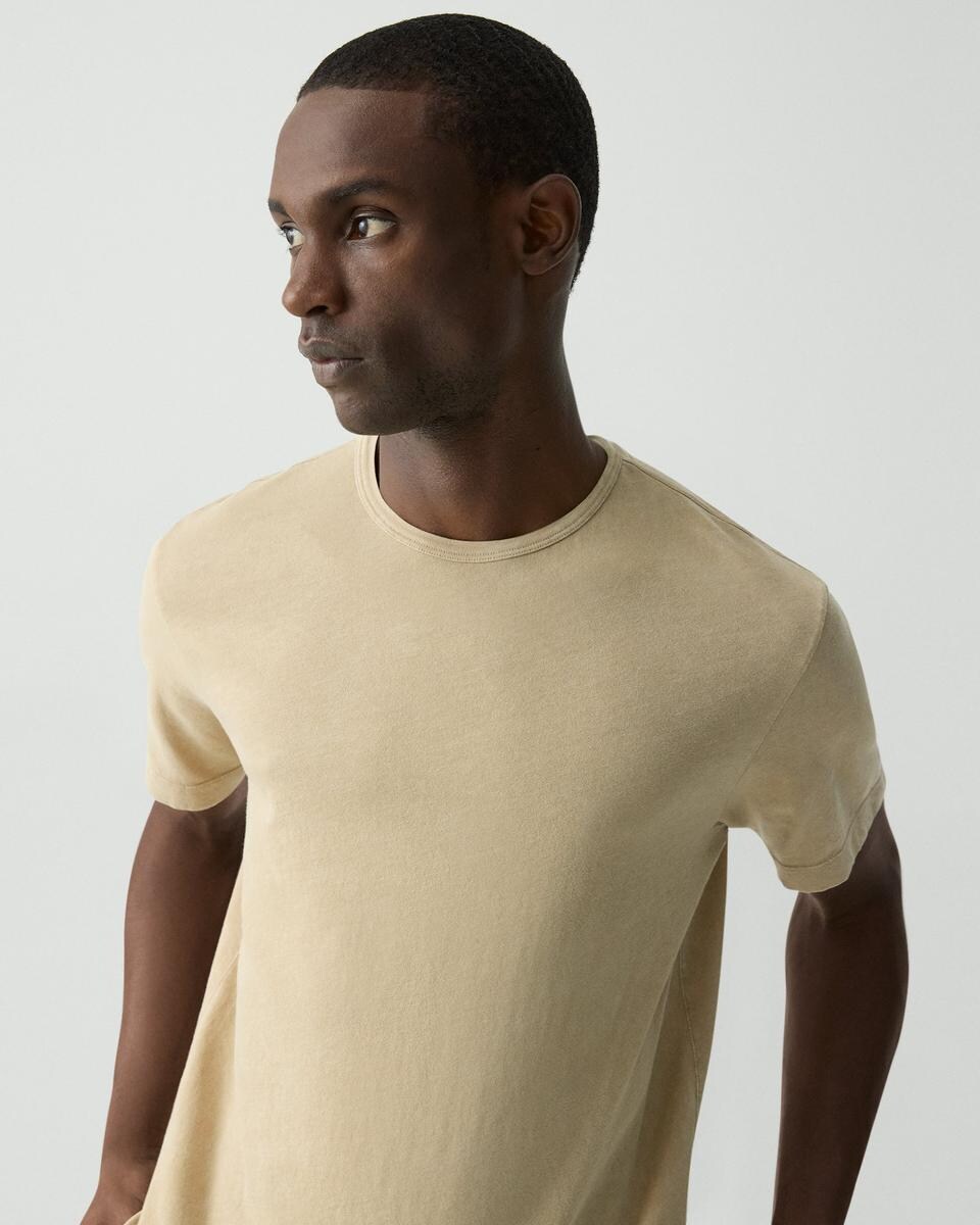 Ribbed Crewneck Tee in Fade Jersey