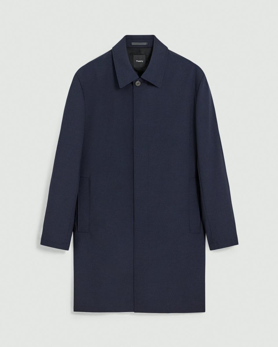 Single-Breasted Overcoat in Stretch Wool