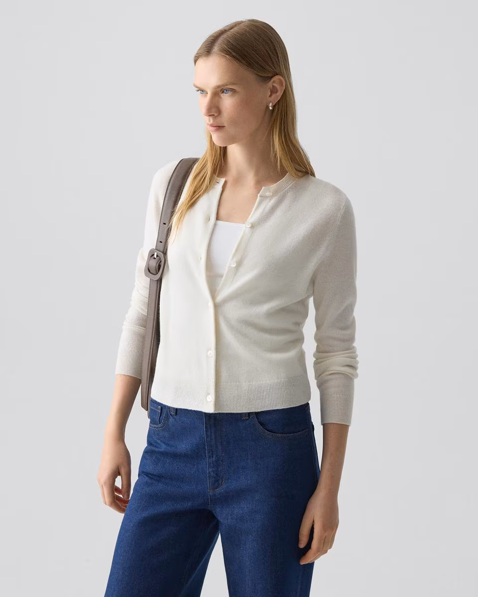 Crewneck Cardigan in Cashmere