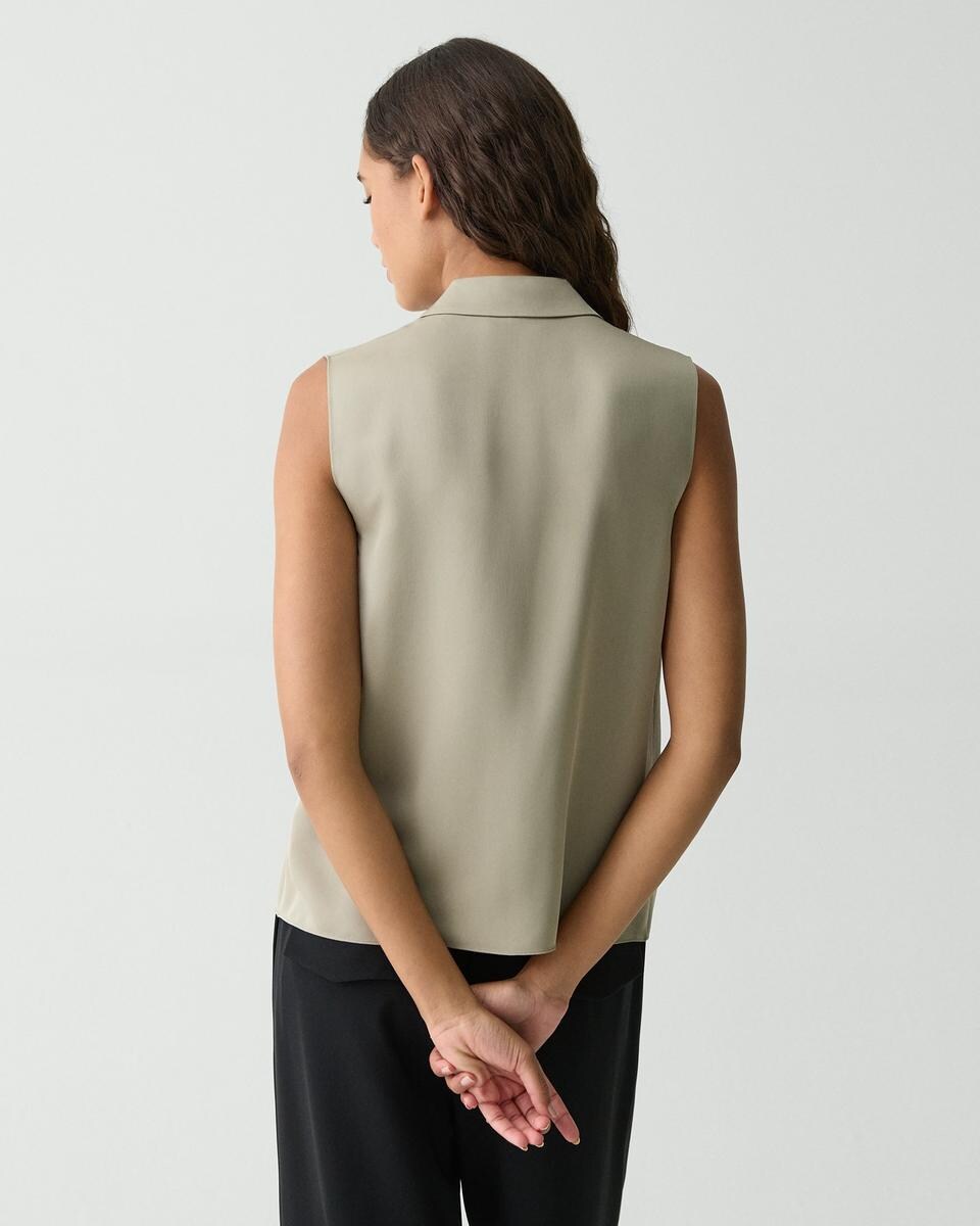 Camp Collar Blouse in Silk Georgette