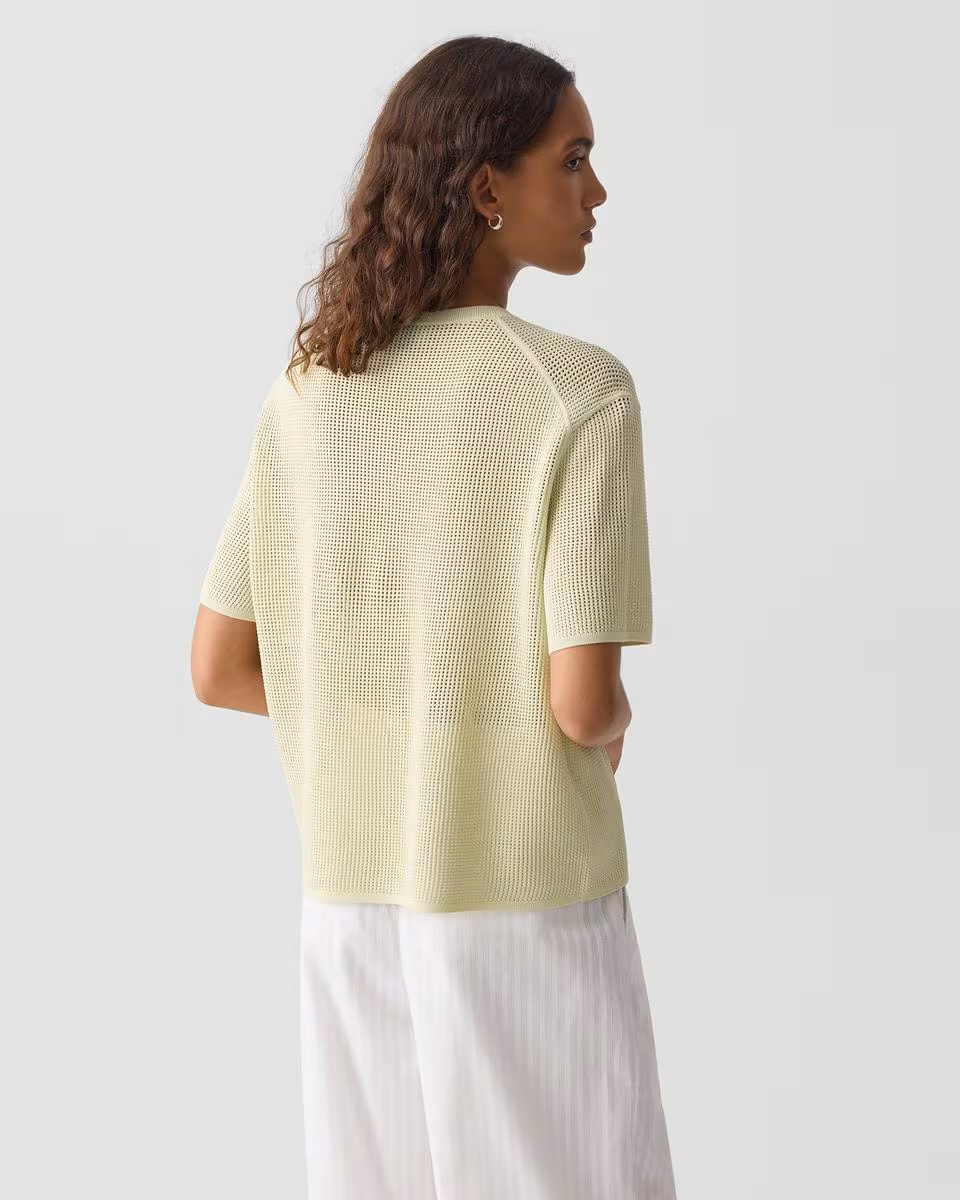 Pointelle Tee in Crepe Knit
