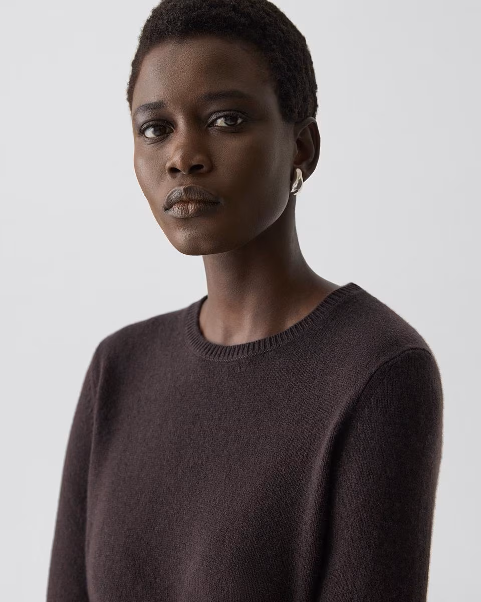 Crewneck Sweater in Feather Cashmere