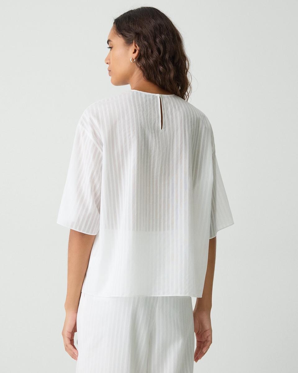 Boxy Tee in Linear Cotton