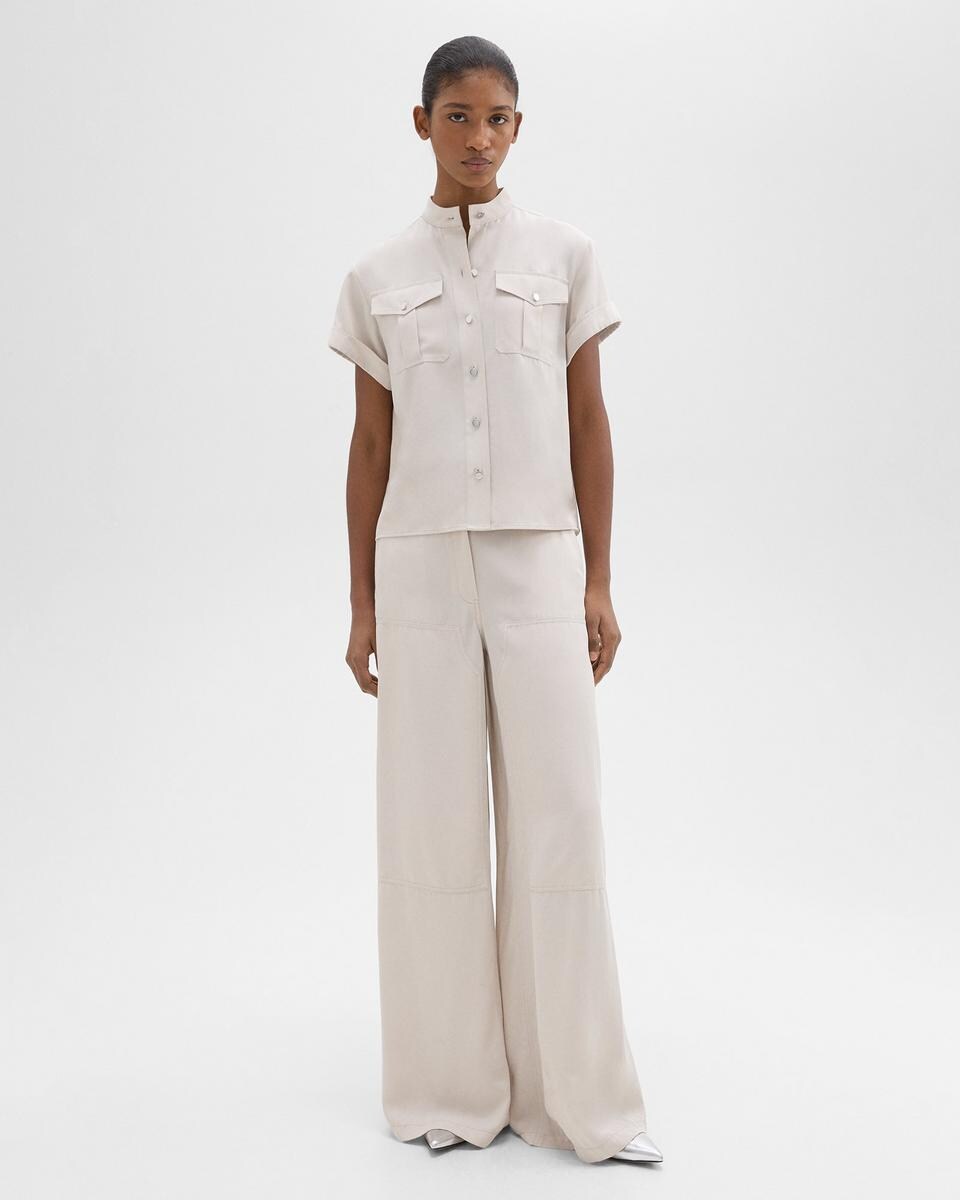 Military Shirt in Fluid Twill