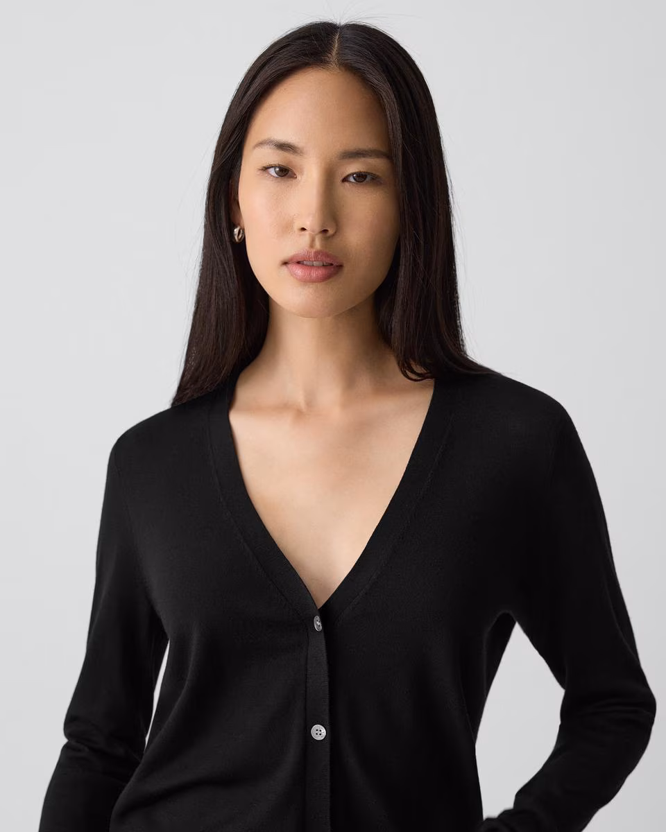 V-Neck Cardigan in Regal Wool