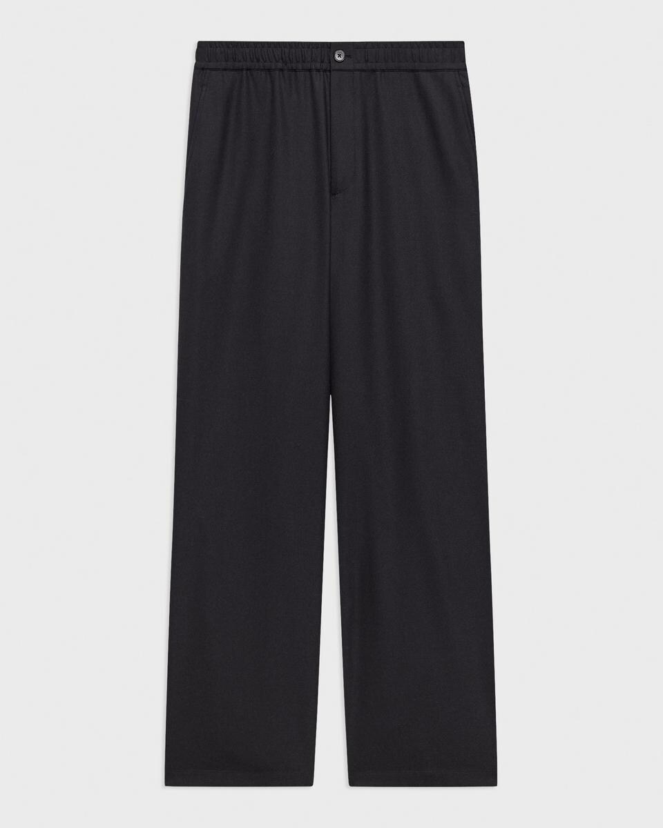 Wide-Leg Drawstring Pant in Stretch Flannel