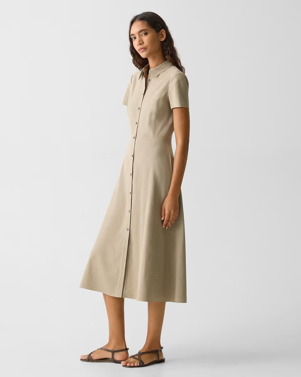 Midi Shirt Dress in Good Linen