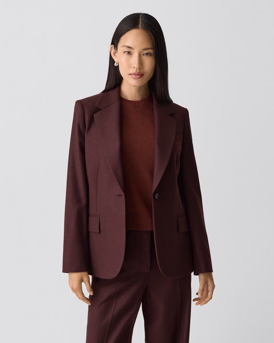 Lynnia Blazer in Sleek Flannel