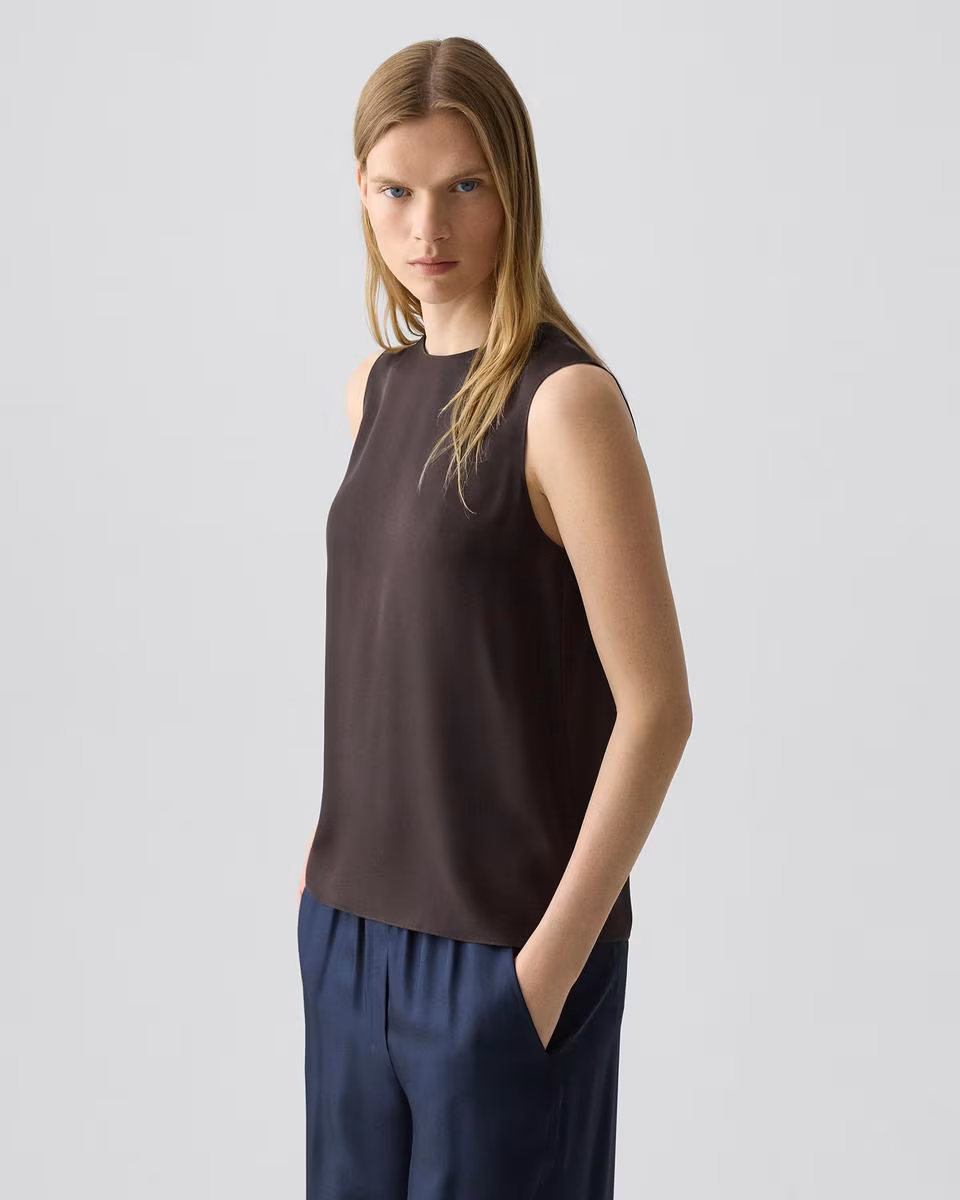 Shell Top in Silk Georgette