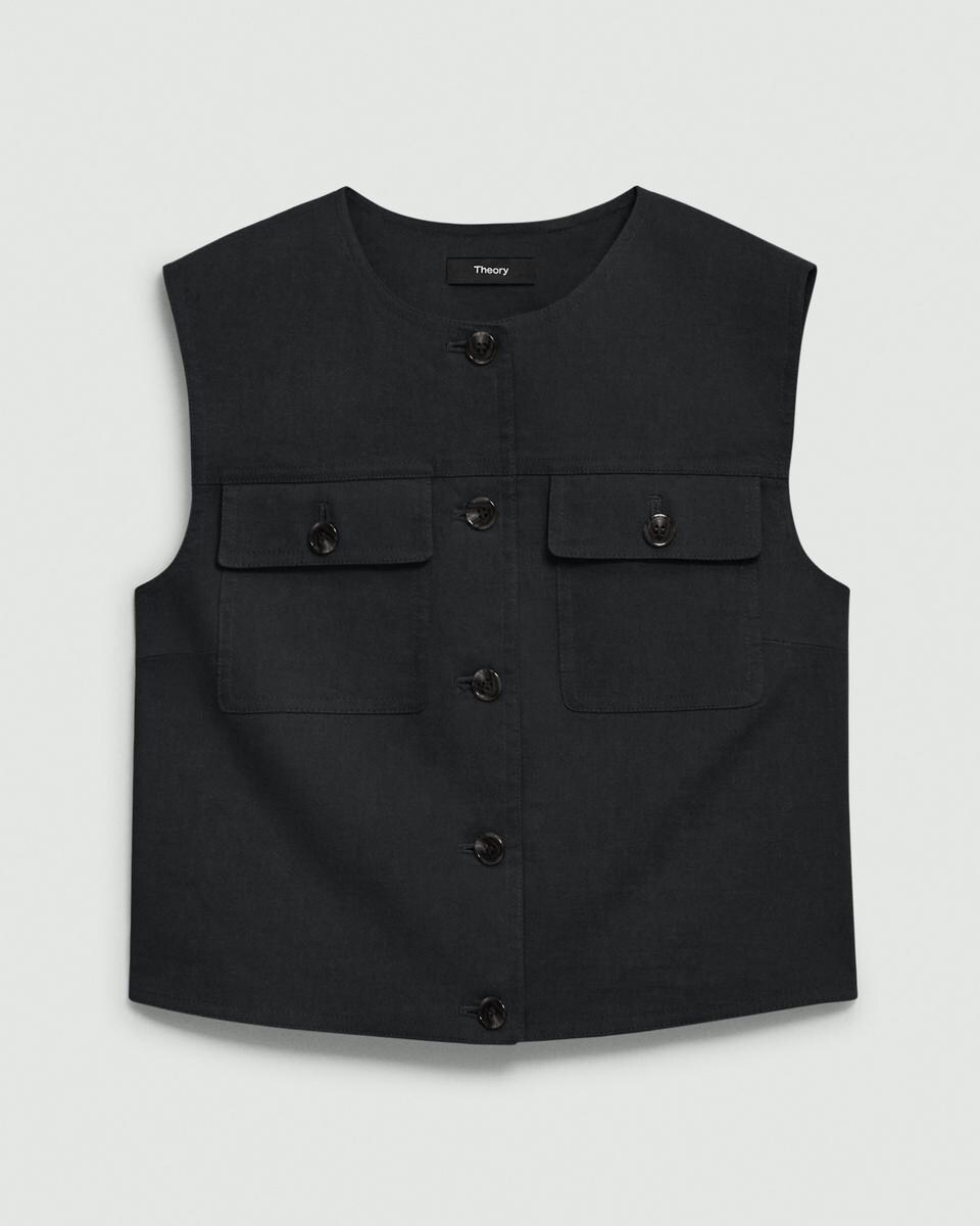 Trucker Vest in Good Linen