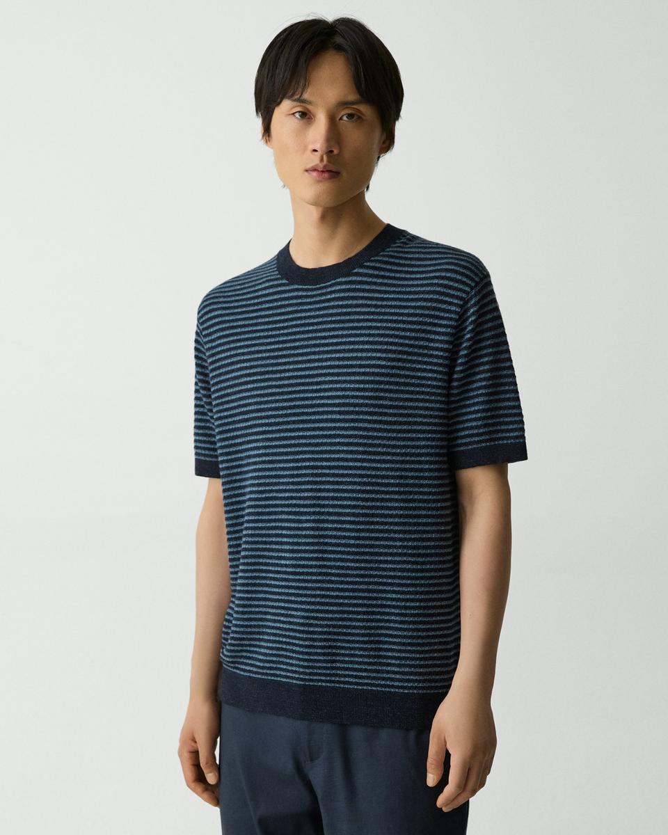 Striped Tee in Pacific Linen