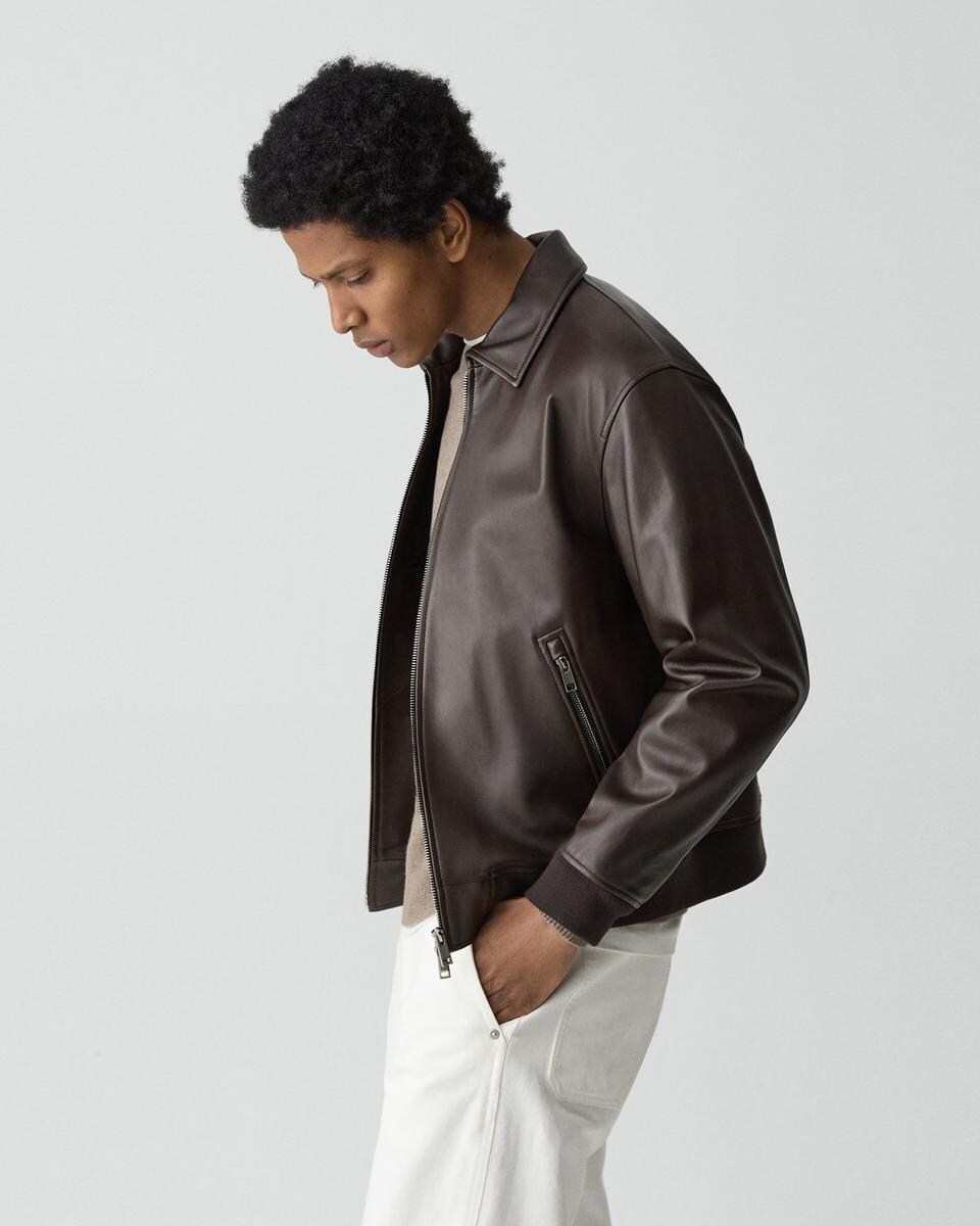 Wyatt Zip Jacket in Leather