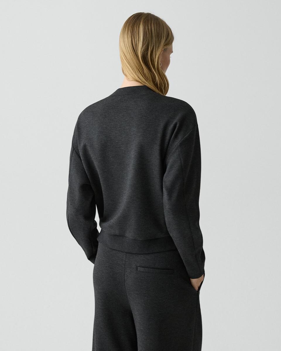 Mock Neck Sweatshirt in Double-Knit Jersey