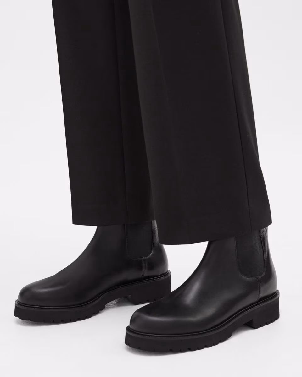 Lug Chelsea Booties in Leather
