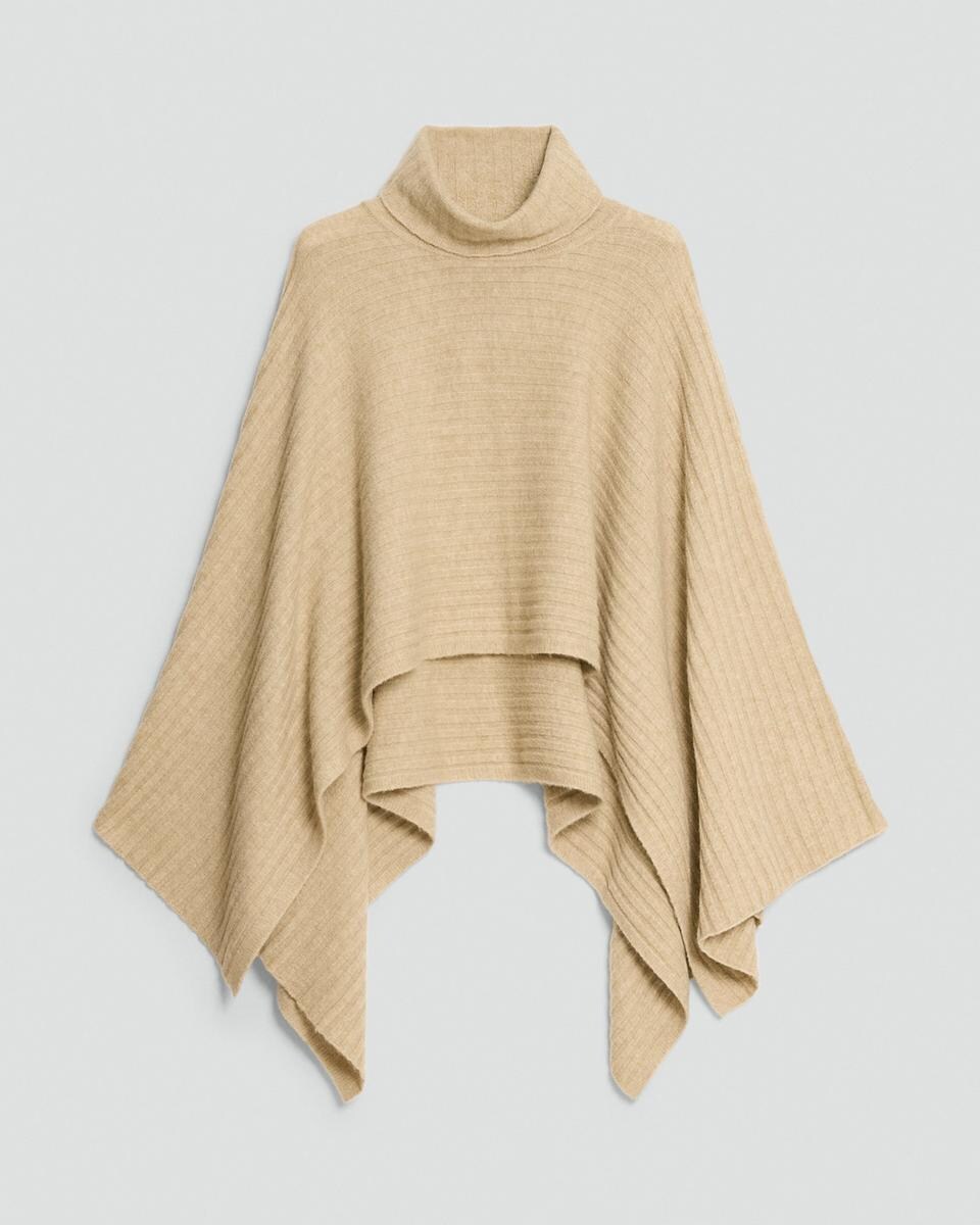 Ribbed Poncho in Astor Wool