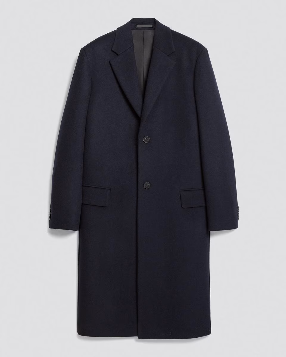 Two-Button Coat in Plush Melton