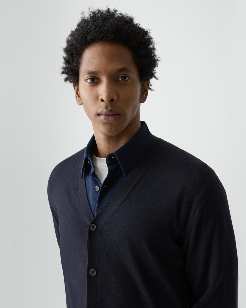 V-Neck Cardigan in Regal Wool