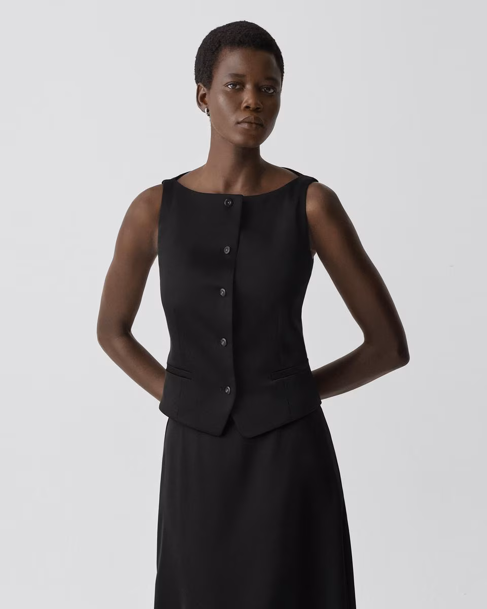 Boatneck Vest in Satin